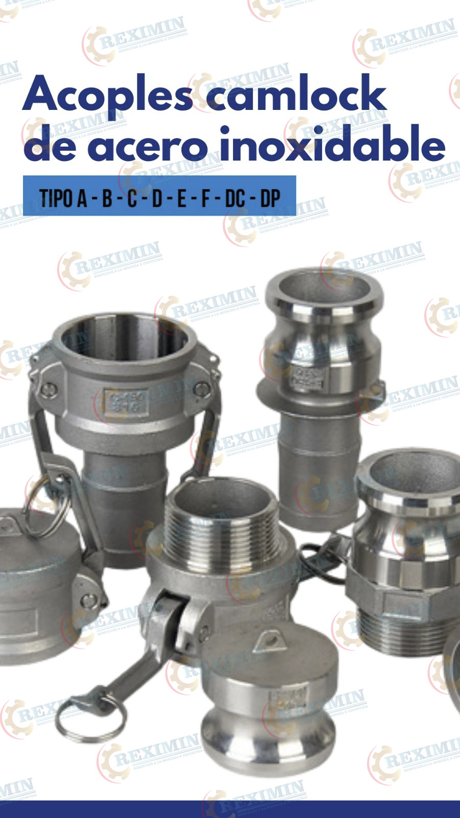 Acoples Camlock de acero inoxidable