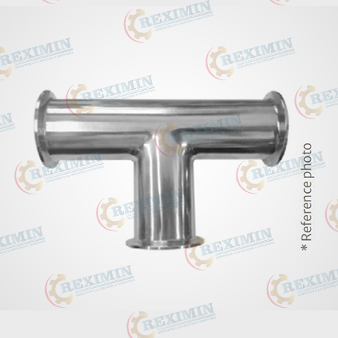 TEE SANITARIA ASTM A270 C-304 3A EXTREMOS CLAMP